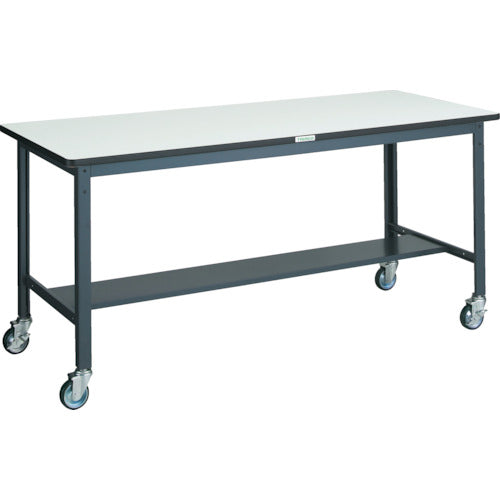 ＴＲＵＳＣＯ　中荷重作業台（２５０ｋｇ）ＡＥＷ型　１８００Ｘ７５０ＸＨ８４６　φ１００ウレタンキャスター付　ダークグレー色 AEWR-1875CU100