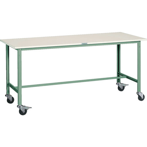 ＴＲＵＳＣＯ　軽荷重作業台（１５０ｋｇ）ＡＥ型　１８００Ｘ９００ＸＨ８４５　φ１００キャスター付　グリーン色 RAE-1809C100