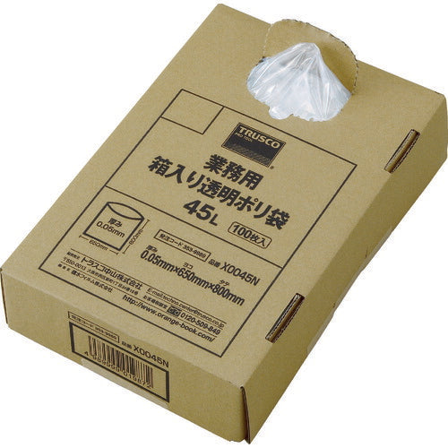 ＴＲＵＳＣＯ まとめ買い 業務用ポリ袋 透明・箱入り ０．０５Ｘ４５Ｌ （１００枚入） X0045N