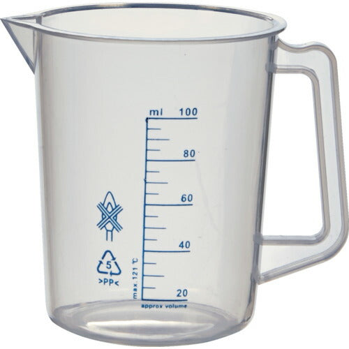 ＴＲＵＳＣＯ　ポリプロピレン青目盛ビーカー　１００ｍｌ（取手付） HPB-100