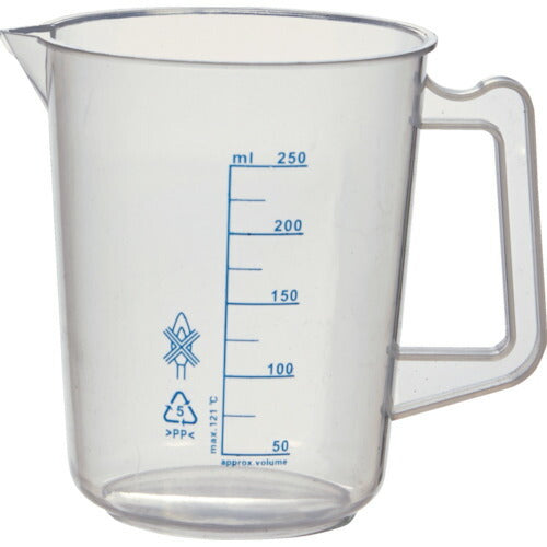 ＴＲＵＳＣＯ　ポリプロピレン青目盛ビーカー　２５０ｍｌ（取手付） HPB-250