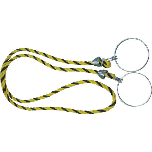 ＴＲＵＳＣＯ　コーン用ロープ　標識　黄×黒　１２ｍｍＸ２ｍ TCC-30