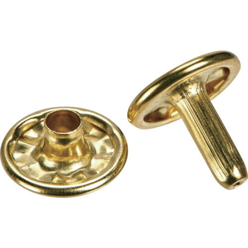 ＴＲＵＳＣＯ　特大カシメ　スチール　真鍮メッキ　１３ｍｍ　２０組入　（ブリスターパック入） P-THP-TCB