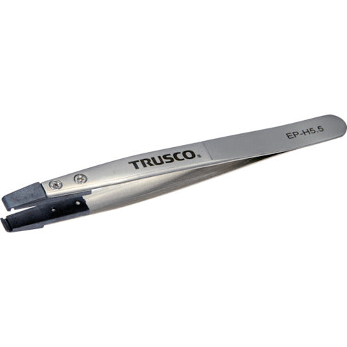 ＴＲＵＳＣＯ ＥＳＤチップピンセット 先平型 先端幅５．５ｍｍ EP-H5.5