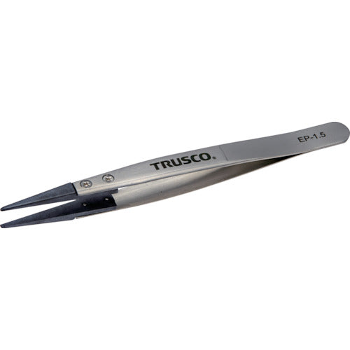 ＴＲＵＳＣＯ ＥＳＤチップピンセット 先平型 先端幅１．５ｍｍ EP-1.5