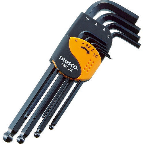 ＴＲＵＳＣＯ　ボールポイント六角棒レンチセット　標準タイプ　９本組 TBR-9S