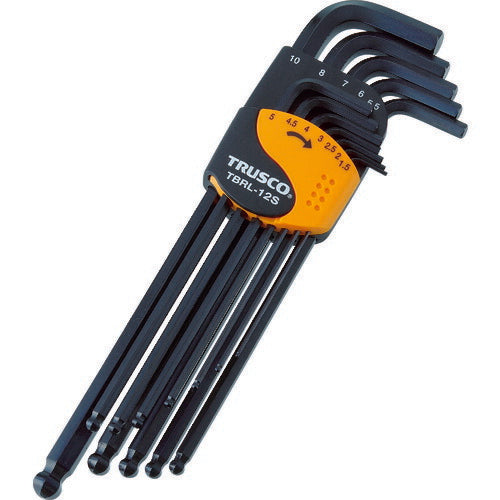 ＴＲＵＳＣＯ　ボールポイント六角棒レンチセット　ロングタイプ　１２本組 TBRL-12S