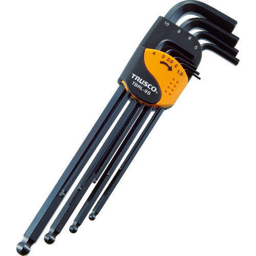 ＴＲＵＳＣＯ　ボールポイント六角棒レンチセット　ロングタイプ　９本組 TBRL-9S