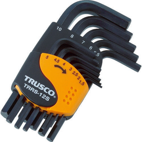 ＴＲＵＳＣＯ　六角棒レンチセット　ショートタイプ　１２本組 TRRS-12S