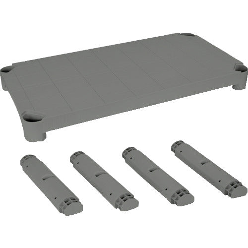 ＴＲＵＳＣＯ　プラ棚用　棚板セット　棚板間隔高さ５１５ｍｍ用脚４本付　アーセナルグレー TPT-344S-DG
