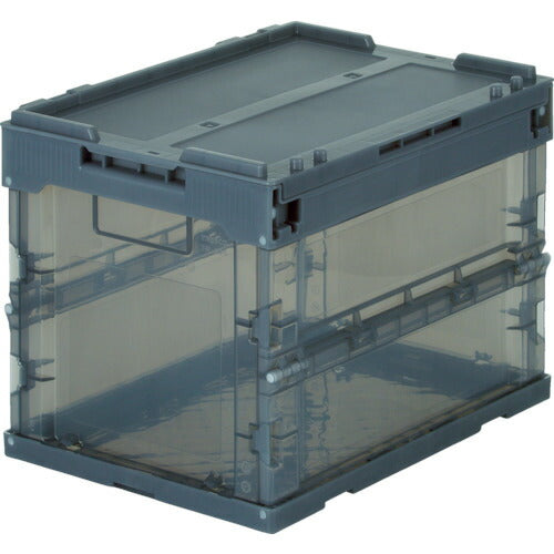 ＴＲＵＳＣＯ　オリコン　α折りたたみコンテナ　スケルコン　２０Ｌ（蓋付）　透明ブラック　黒 TR-SC20(BK)