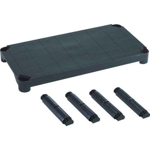 ＴＲＵＳＣＯ　プラ棚用　棚板セット軽量型　脚付　８００Ｘ３５０　黒 TPT-234S-BK