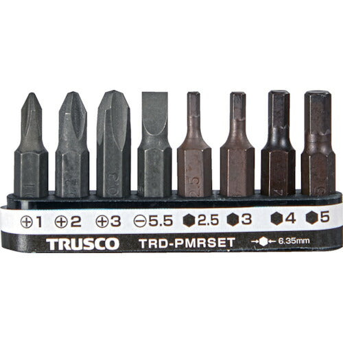 ＴＲＵＳＣＯ　プラス・マイナス・六角レンチビット（ホルダー付）セット８本組 TRD-PMRSET