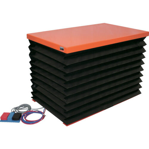 ＴＲＵＳＣＯ　テーブルリフト５００ｋｇ（電動Ｂねじ１００Ｖ）６５０×９５０ｍｍ　蛇腹付 HDL-L5069VJ-12