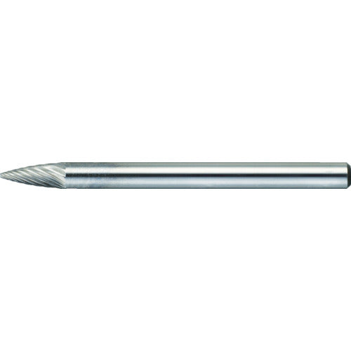 ＴＲＵＳＣＯ　超硬バー　トンガリ型　Φ３Ｘ刃長６Ｘ軸３　シングルカット TB4A030S