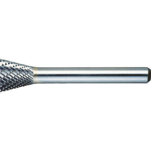 ＴＲＵＳＣＯ　超硬バー　逆テーパーΦ１２．７（２８°）Ｘ刃長１２．７Ｘ軸６ダブル TB52C127