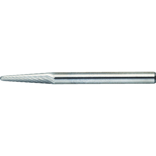 ＴＲＵＳＣＯ　超硬バー　テーパー　Φ３（８°）Ｘ刃長１２．７Ｘ軸３シングルカット TB7A030S