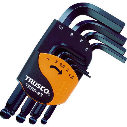ＴＲＵＳＣＯ　ボールポイント六角棒レンチセット　ショートタイプ　９本組 TBRS-9S
