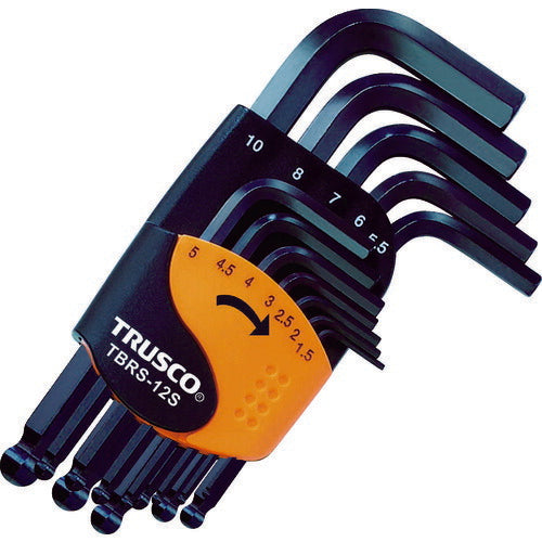ＴＲＵＳＣＯ　ボールポイント六角棒レンチセット　ショートタイプ　１２本組 TBRS-12S
