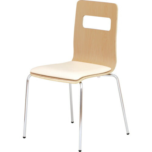 【取寄品】 ＴＲＵＳＣＯ 木目調チェア ナチュラル×シルバー アイボリークッション RLESIV-NS 【送料都度見積】