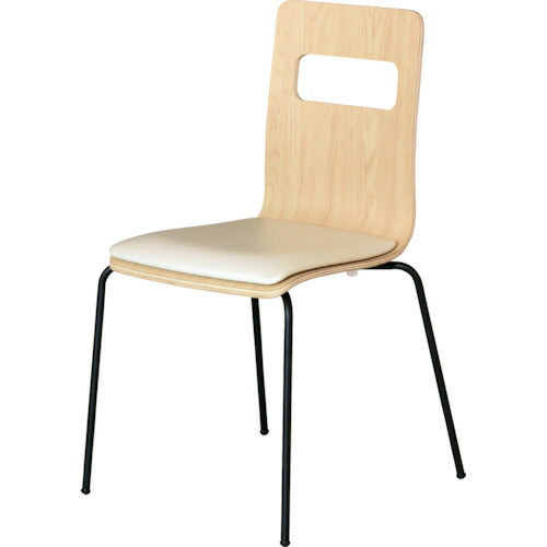 【取寄品】 ＴＲＵＳＣＯ 木目調チェア ナチュラル×ブラック アイボリークッション RLESIV-NB 【送料都度見積】