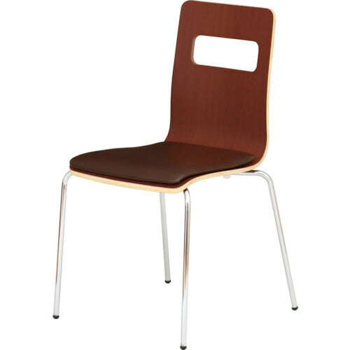 【取寄品】 ＴＲＵＳＣＯ 木目調チェア ブラウン×シルバー ブラウンクッション RLESBR-BS 【送料都度見積】