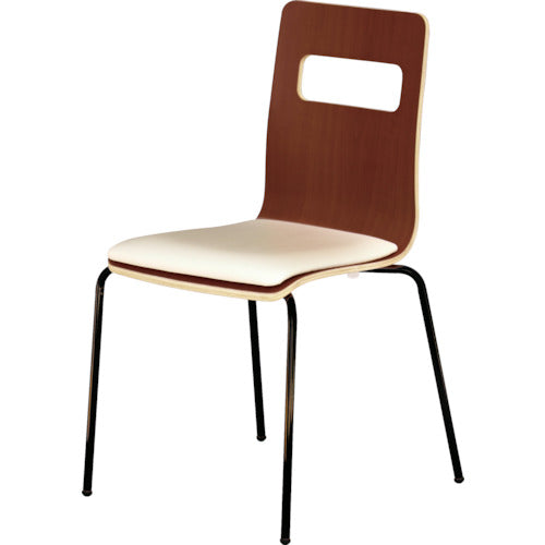 【取寄品】 ＴＲＵＳＣＯ 木目調チェア ブラウン×ブラック アイボリークッション RLESIV-BB 【送料都度見積】