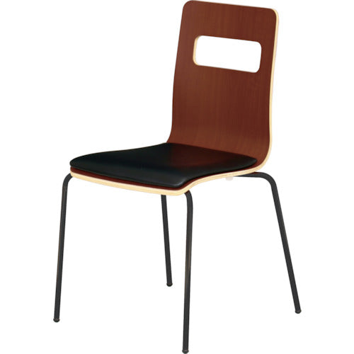 【取寄品】 ＴＲＵＳＣＯ 木目調チェア ブラウン×ブラック ブラッククッション RLESBK-BB 【送料都度見積】