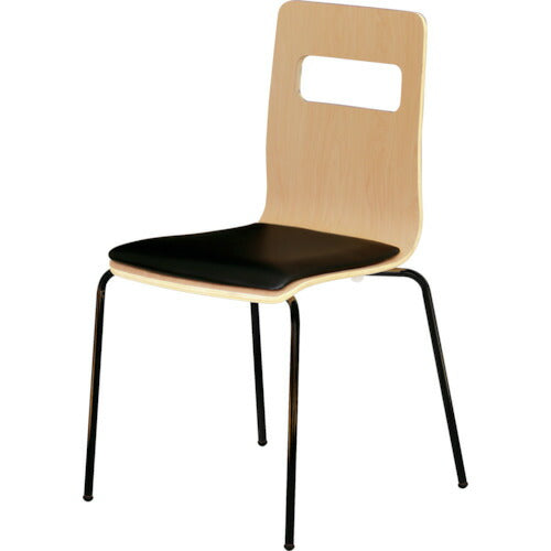 【取寄品】 ＴＲＵＳＣＯ 木目調チェア ナチュラル×ブラック ブラッククッション RLESBK-NB 【送料都度見積】