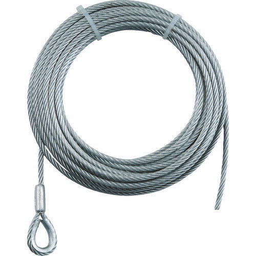 ＴＲＵＳＣＯ 手動ウインチ用ワイヤーΦ４Ｘ２０ｍ用（シンブル入ロック加工） WWS4-20