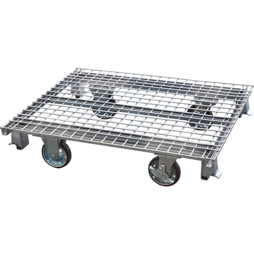 ＴＲＵＳＣＯ　ネットパレットベース　１２００Ｘ１０００Ｘ２５０　キャスター付 TNP-B7CA
