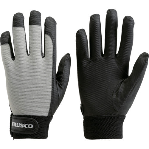 ＴＲＵＳＣＯ　ＰＵ薄手手袋　エンボス加工　グレー　Ｓ TPUM-G-S