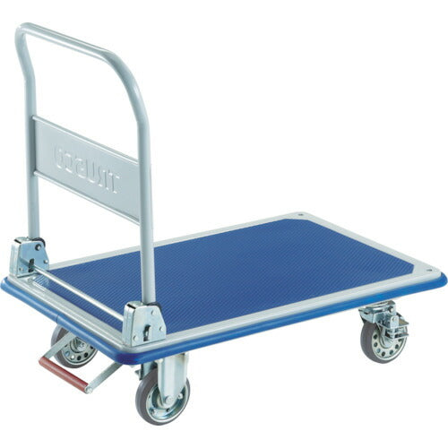 【取寄品】 ＴＲＵＳＣＯ プレス製台車 ドンキーカート 折りたたみ式９１５×６１５ ピン式４輪ストッパー付 301NJKB4 【送料都度見積】