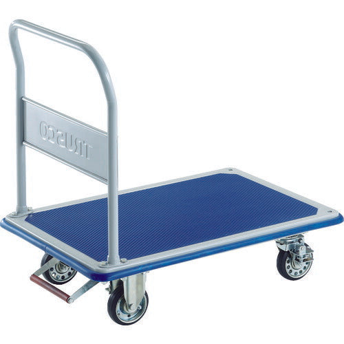 【取寄品】 ＴＲＵＳＣＯ プレス製台車 ドンキーカート 固定式９１５×６１５ ピン式４輪ストッパー付 302NJKB4 【送料都度見積】