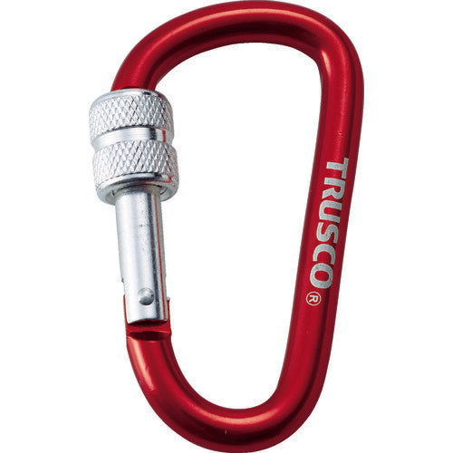ＴＲＵＳＣＯ　ネジロック付カラビナ　線径８ｍｍｘ７９ｍｍ　レッド TKNNL880R