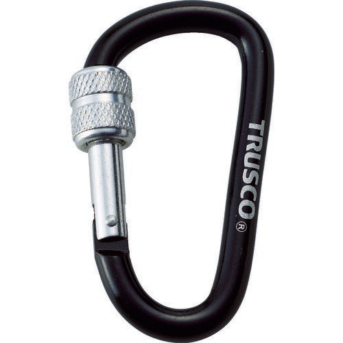 ＴＲＵＳＣＯ　ネジロック付カラビナ　線径８ｍｍｘ７９ｍｍ　ブラック TKNNL880BK