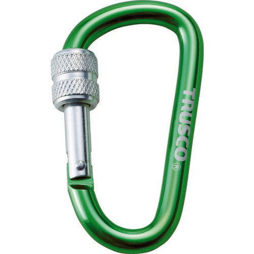 ＴＲＵＳＣＯ　ネジロック付カラビナ　線径８ｍｍｘ７９ｍ　グリーン TKNNL880GN