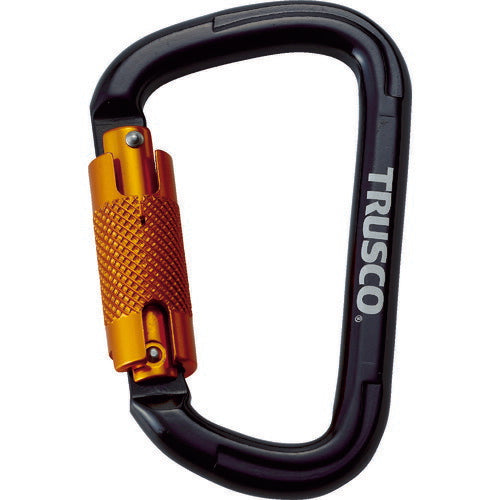 ＴＲＵＳＣＯ　スライドロック付カラビナ　線径１０．５ｍｍｘ１１０ｍｍ　ブラック TKNSL1111BK