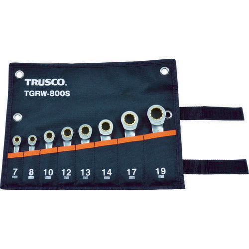 ＴＲＵＳＣＯ　ラチェットコンビネーションレンチセット（ショートタイプ）８本組 TGRW-800S