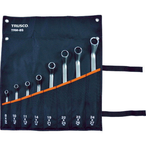 ＴＲＵＳＣＯ　４５°両口めがねレンチセット（８本組） TRM-8S