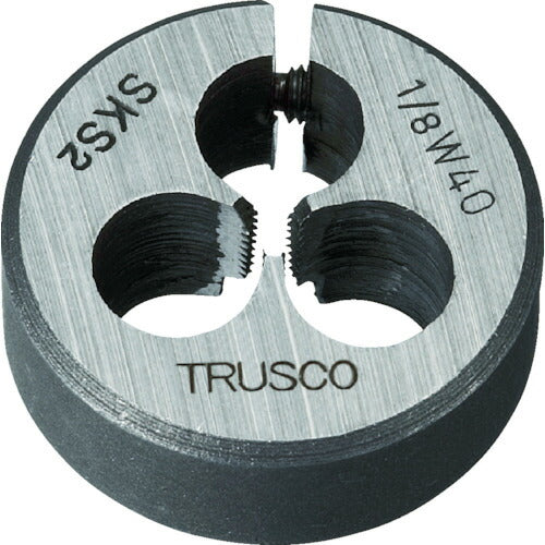 ＴＲＵＳＣＯ 丸ダイス ２５径 ウイットねじ １／４Ｗ２０ （ＳＫＳ） T25D-1/4W20