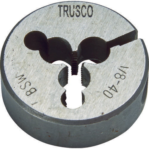 ＴＲＵＳＣＯ 丸ダイス ２５径 ウイットねじ １／８Ｗ４０ （ＳＫＳ） T25D-1/8W40