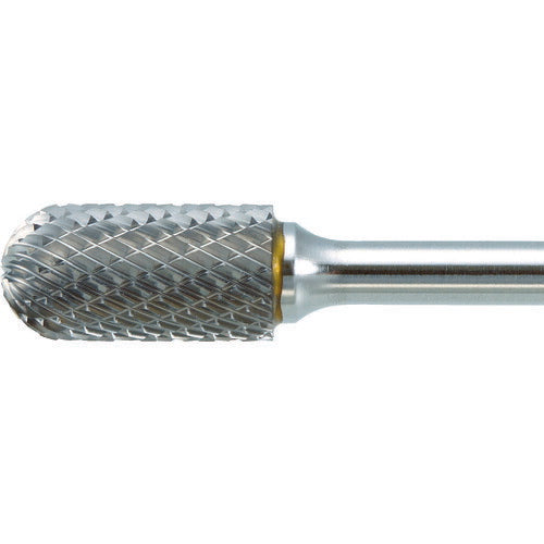 ＴＲＵＳＣＯ　超硬バー　先丸円筒型　Φ１２．７Ｘ刃長２５Ｘ軸６　ロング　ダブル TB2C127L150
