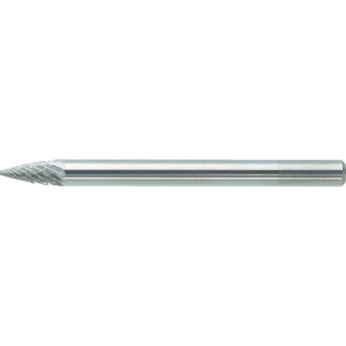 ＴＲＵＳＣＯ　超硬バー　トンガリ型　Φ３Ｘ刃長１２．７Ｘ軸３　シングルカット TB4A032S