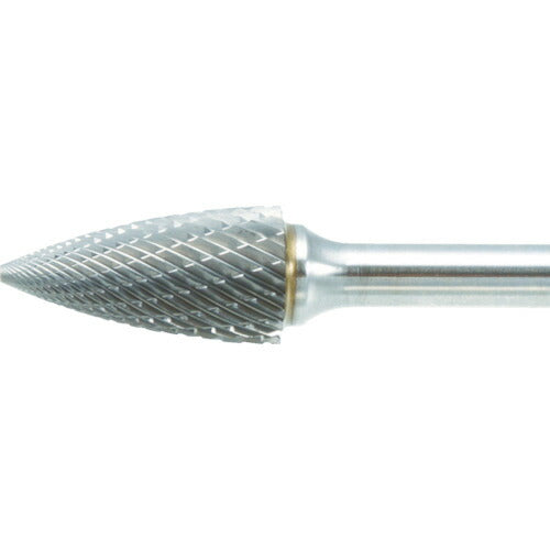 ＴＲＵＳＣＯ　超硬バー　トンガリ型　Φ９．５Ｘ刃長１９Ｘ軸６　ロング　ダブル TB4C095L150