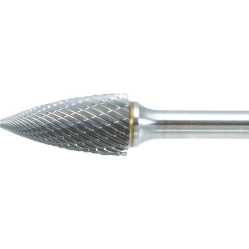 ＴＲＵＳＣＯ　超硬バー　トンガリ型　Φ１２．７Ｘ刃長２５Ｘ軸６　ロング　ダブル TB4C127L150