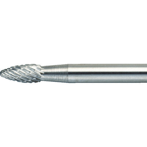 ＴＲＵＳＣＯ　超硬バー　楕円型　Φ３Ｘ刃長６Ｘ軸３　ロング　ダブルカット TB51A030L75