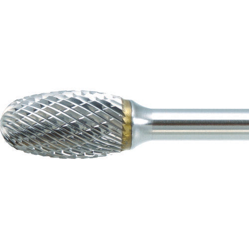 ＴＲＵＳＣＯ　超硬バー　タマゴ型　Φ１２．７Ｘ刃長２２Ｘ軸６　ロング　ダブル TB6C127L150