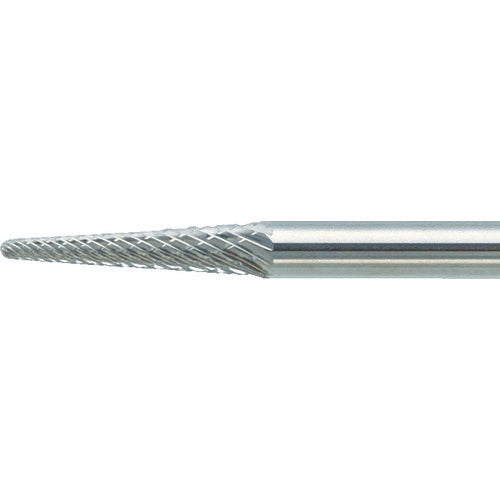 ＴＲＵＳＣＯ　超硬バー　テーパー型　Φ３Ｘ刃長１２．７Ｘ軸３　ロング　ダブル TB7A030L75