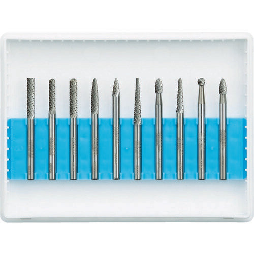 ＴＲＵＳＣＯ　超硬バーセットＡシリーズ　軸３ｍｍ　刃径３ｍｍ　１０本セット TB-A030-10S